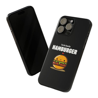 His Favorite Hamburger Black Slim iPhone Case