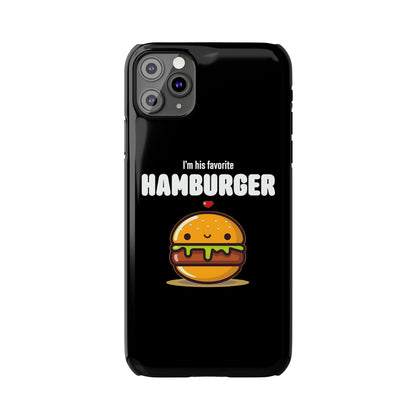 His Favorite Hamburger Black Slim iPhone Case