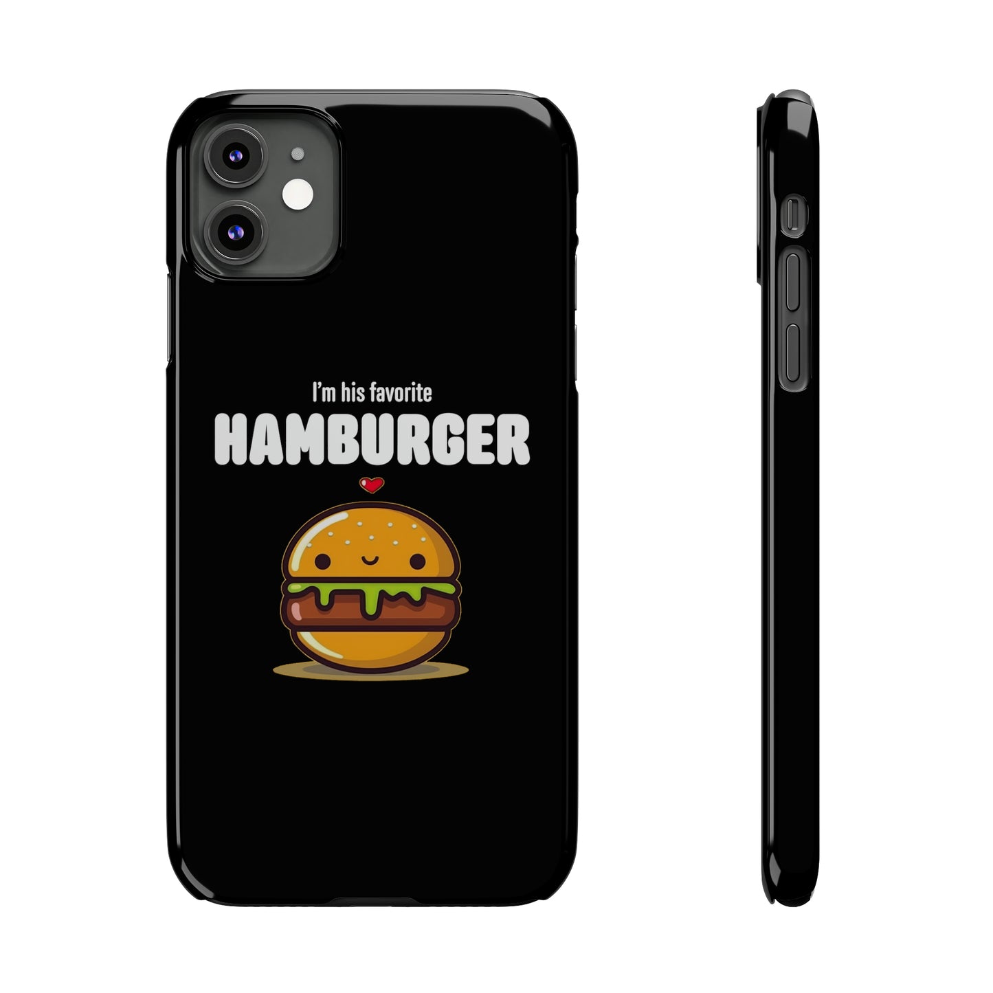 His Favorite Hamburger Black Slim iPhone Case