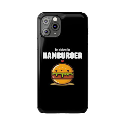 His Favorite Hamburger Black Slim iPhone Case