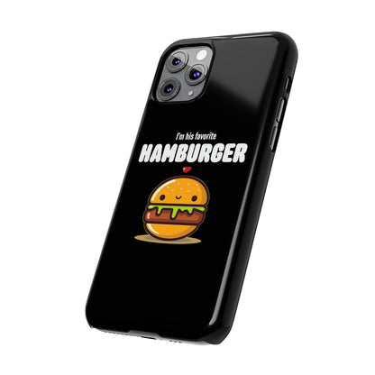 His Favorite Hamburger Black Slim iPhone Case