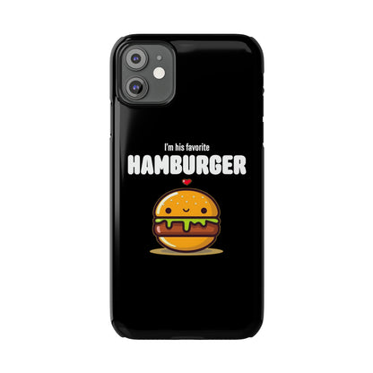 His Favorite Hamburger Black Slim iPhone Case