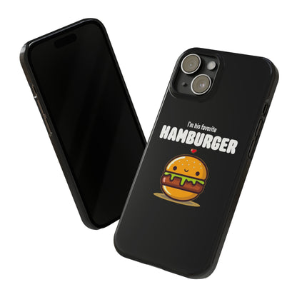 His Favorite Hamburger Black Slim iPhone Case