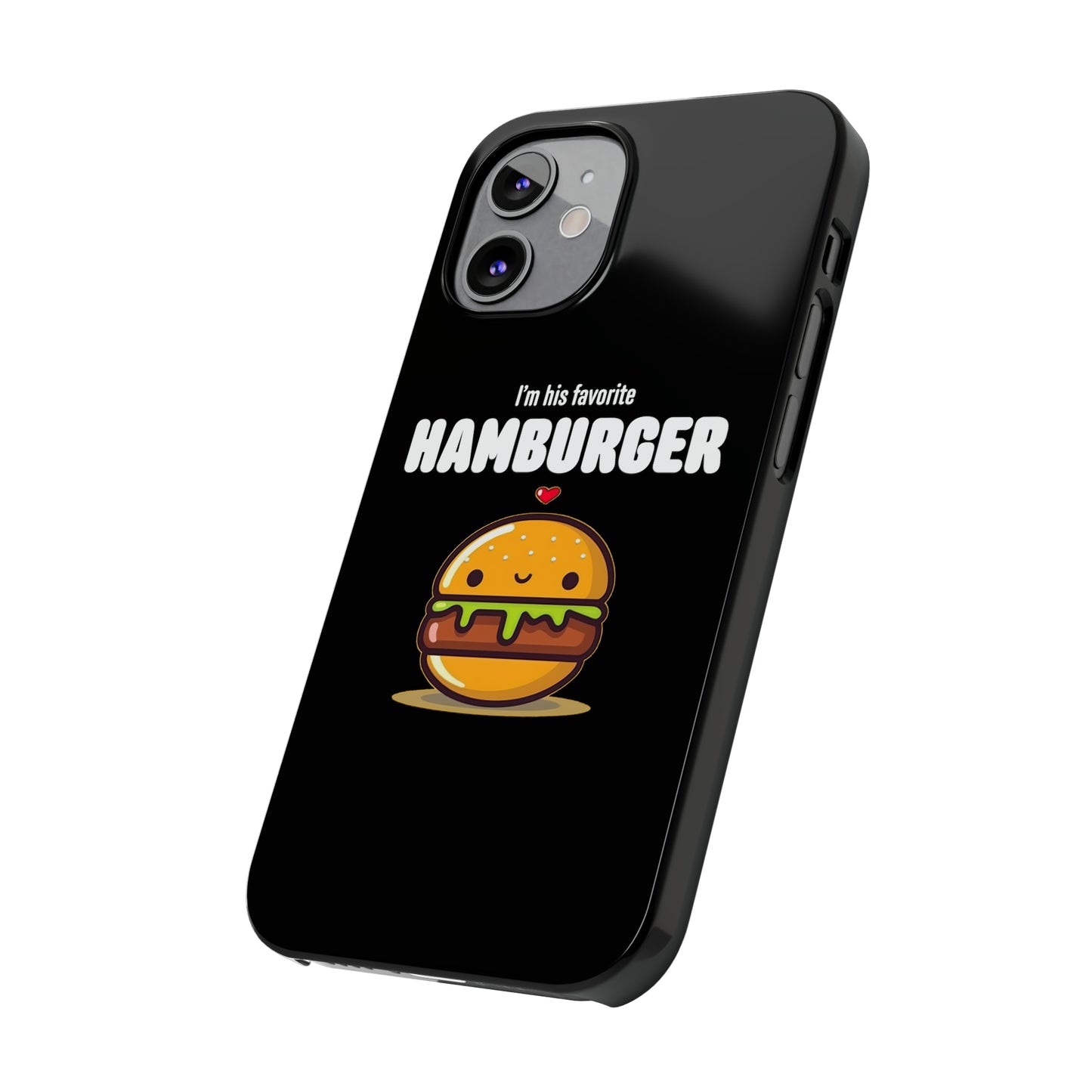 His Favorite Hamburger Black Slim iPhone Case